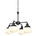 Westinghouse 6342000 Scholar Four-Light Indoor Convertible Chandelier/Semi-Flush Ceiling Fixture, Oil Rubbed Bronze Finish with White Opal Glass, Oil-Rubbed Bronze