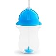 Munchkin® Any Angle™ Weighted Toddler Straw Cup with Click Lock™ Lid, 10 Ounce, Blue/Green, 2 Count (Pack of 1)