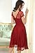 Miusol Women's Retro Floral Lace Cap Sleeve Vintage Swing Bridesmaid Dress Wine