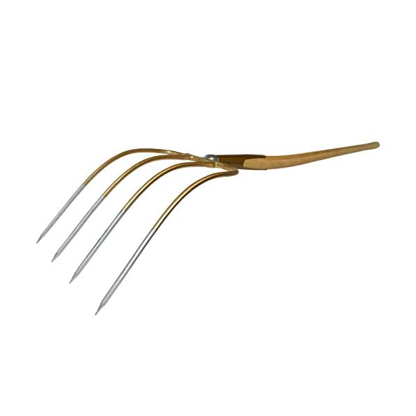 SHW-FIRE Dunggabel - Stabile 4 Zinken Gabel mit Schienenzwinge für Profis. Praktischer 135 cm Stiel – Bild 3
