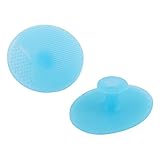 uxcell 2 x Makeup Facial Cleansing Pad Blackhead Remover Soft Brush Blue