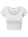 White Juniors Crop Tops with Short Sleeves,Small,White