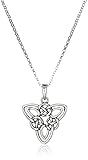 Sterling Silver Celtic Triquetra Knot Triangle Pendant Necklace, 18
