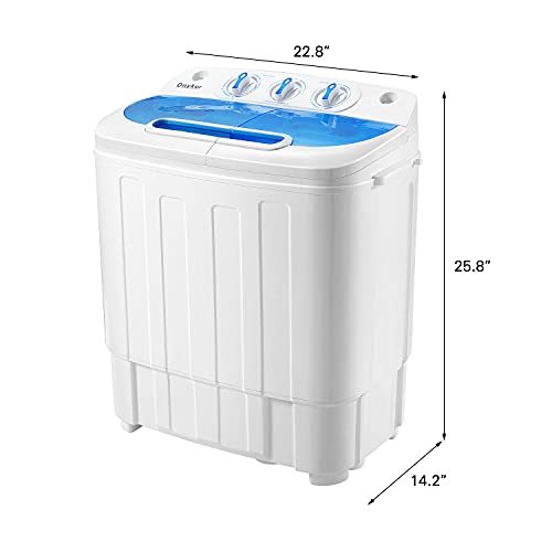 YOLENY 2IN1 Compact Mini Twin Tub Washing Machine, 16.5lbs Capacity w/Wash and Spin Cycle Combo