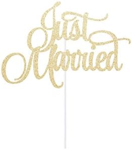 Just Married Cake Topper - any color glitter