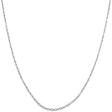 Solid 14 Karat White Gold 0.7mm Thin Rope Chain (14, 16, 18, 20, 22, 24 or 30 inch)