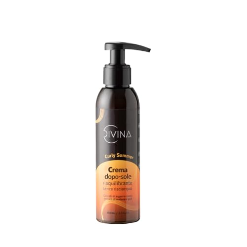DIVINA BLK Afro Curly Summer Rebalancing After-Sun Cream for Wavy Curly Curly Hair by DIVINA BLK with Argan and Coconut Oils, Melon and Goji Extracts (150ml)