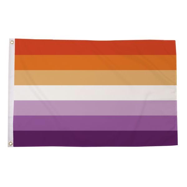 Flagmax Lesbian Pride Sunset Flag 5ft x 3ft Pride Flag with Eyelets Durable Polyester Banner for Indoor and Outdoor Display LGBTQ Events Celebrations Festivals Home and Venue Use