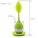 CHuangQi (Set of 2) Tea Infuser Leaf Strainer Handle with Steel Ball Silicone Leaf Lid, Green