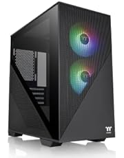 Thermaltake Divider 170 TG ARGB Motherboard Sync mATX Computer Case with 2x120mm ARGB Fan Pre-Installed, Tempered Glass Side Panel, Ventilated Front Mesh Panel, CA-1S4-00S1WN-00, Black