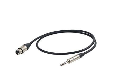 Proel ESO245LU1 1 Eric Neutrik Audio Cable 6.3 mm Stereo Jack to XLR 3 Pin Male to Male, 1 m, NP3X HPC250 NC3MXX (Black)