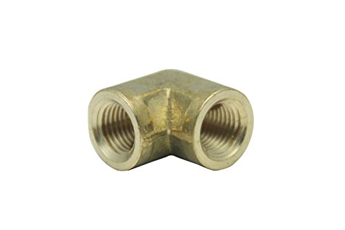 LTWFITTING Brass BSP Pipe Fitting Female 90 Deg 1/4-Inch BSPP Elbow Fuel Air (Pack of 25)
