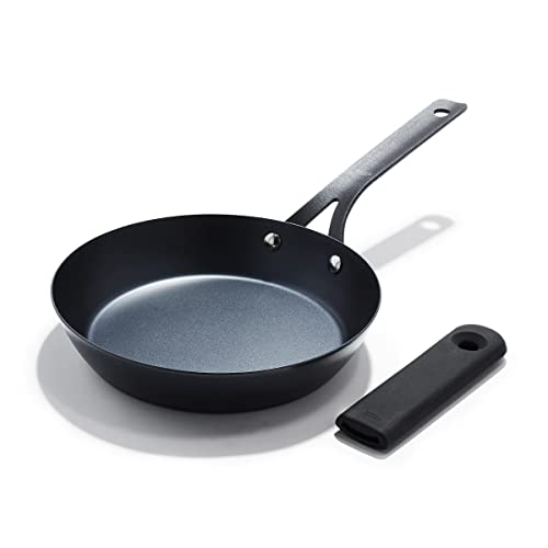 OXO Obsidian PreSeasoned Carbon Steel, 8" Frying Pan Skillet with