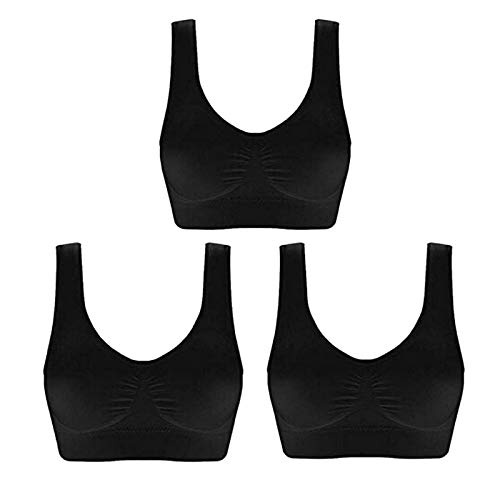 Leedford Womens Boho Printed Sports Bra Medium Support Cross Back Padded Wireless Workout Activewear Running Yoga Bra Black - Thumbnail 3