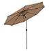 COBANA 9’ Patio Umbrella, Outdoor Table Market Umbrella with Push Button Tilt and Crank, 8 steel ribs, Beige