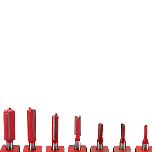 1/4"Inch Shank Dual Flute Cutter Straight Bit Router Bits Rotary Tool for Woodworking Blade Dia 3-12mm 7 Pcs
