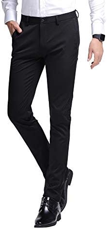 Gmardar ノータック スラックス メンズ ウォッシャブル スリム ストレッチ ビジネス フォーマル 薄手 夏 通勤 美脚 定番 仕事着 イージーケア パンツ ロングパンツ