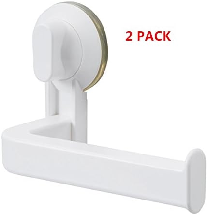 STUGVIK Toilet roll holder with Towel rack suction cup，Made of durable ABS plastic.white 2 Pack
