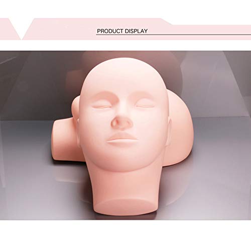Yephets Pro Training Mannequin Flat Head Practice Make Up Eye Lashes Eyelash Extensions,Practice Training Head Manikin Cosmetology Mannequin Doll Face Head-2 Pack