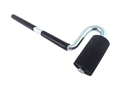 Laminate Veneer J Roller 12” Long Bent Steel Handle, 1.5” Diameter x 3” Long Hard Rubber Roller LR