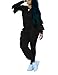 Fashion Two Piece Outfit Ruffle Suit Sweatsuit Tracksuit for Young Women,Black,Large/US12-14