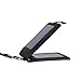 Cosmos Black Color Folding PU Leather Vertical ID Card Holder with 2 ID Window and 3 Card Slots, with PU Neck Strap Band Lanyard