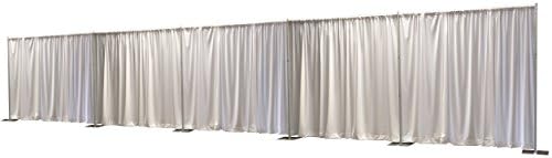 OnlineEEI, Premier Pipe and Drape Backdrop or Room Divider Kit, 8ft x 50ft, White Premier Drapes