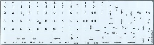 APPLE NS SWISS NON-TRANSPARENT KEYBOARD DECALS BLACK OR WHITE BACKGROUND FOR DESKTOP, LAPTOP AND NOTEBOOK (White Background)