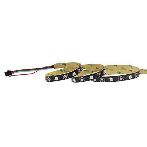 WS2812B RGB LED Strip Light 30 Pixels/M Digital Programmable, Aclorol WS2812B Individually Addressable 16.4ft 150 5050 RGB SMD Pixels Dream Color Black PCB 5V