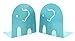 Daiso Kids Fun Elephant Non-Skid Metal Bookends 4.5 x 4.75 (Aqua)