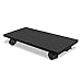 Deston Computer Cart Wood CPU Rolling Stand, Mobile PC Cart Holder, Computer Tower Stand with Brake Wheels Under Home Office Desk, Black