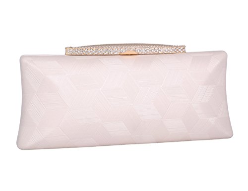 Adoptfade Ladies Evening Clutch Bag Simple Party Purse Diamond Beaded Shoulder Bag,Pink