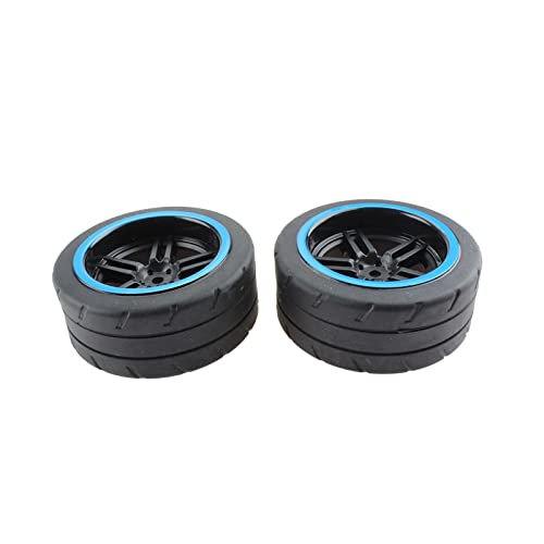 Perfeclan 2 Stück 1/10 RC-Autoreifen, praktische, langlebige Ersatzfelgen, RC-Auto-Upgrade-Felgenreifen für DIY-Ersatz, RC-Autozubehörteile