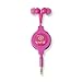 ReTrak Retractable Stereo Earbuds, Pink (ETAUDIOPNK)