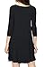 Lock and Love LL WDR930 Womens Round Neck 3/4 Sleeves Trapeze Dress XXXL BLACK