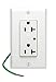 Leviton 5380-W 20 Amp, 125 Volt, Decora Plus Duplex Receptacle, Straight Blade, Industrial Grade, Self Grounding, Surge w/Indicator Light, White primary