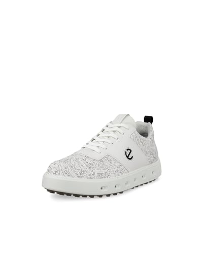 ECCO Men's Street 720 DS Gore-TEX Waterproof Golf Shoe, White Golf Course Print…