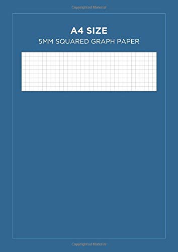 A4 size 5mm squared graph paper: A square grid notepad: Graphed exercise book: Each side measures 5 mm: Blue cover design