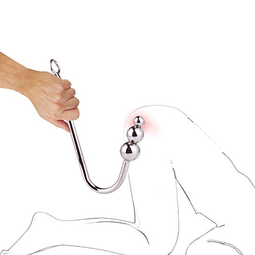 FST Stainless Steel Anal Hook, Buttplug with 3 Balls BDSM Slave Games Anal Sex Toys for Couple Gay Lesbian