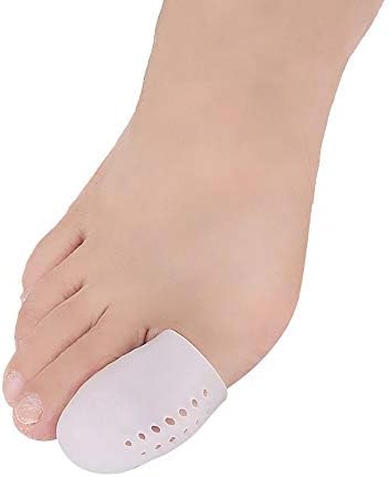 5 Pair Toe Protector with Holes Silicone Gel Cowl Cap Ache Reduction Stopping Blisters Corns Nail Instruments Foot Care Toe Separators (White)