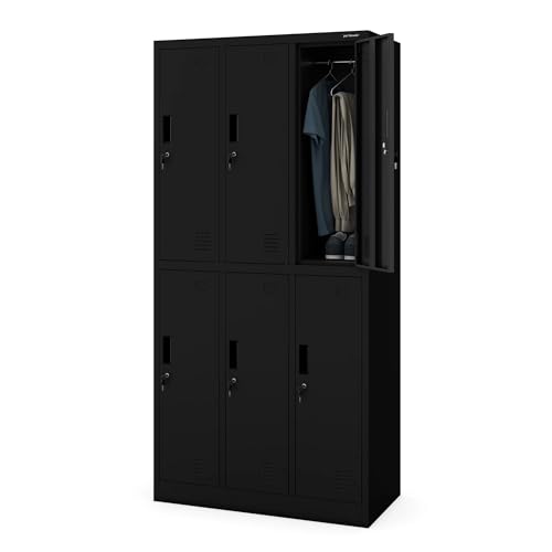Jan Nowak Umkleideschrank Metall, Spindschrank mit 6 Faechern, abschliessbar
