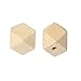 30 Unfinished Wood Beads 20mm 6/8 Inch Geometric Faceted Wood Bead with 4.2mm Hole