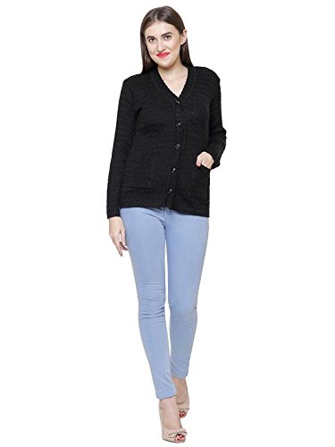 matelco v-neck woollen cardigan with pockets for women