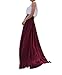 MELANSAY Women's Beatiful Bow Tie Summer Beach Chiffon High Waist Maxi Skirt XL,Dark Red