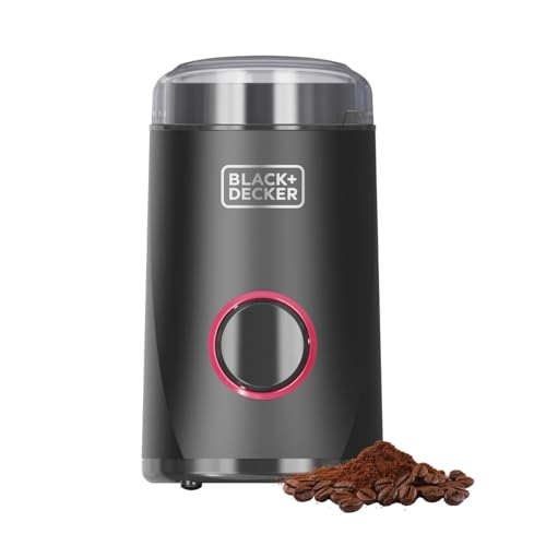 - Molino Eléctrico 150W | Cuchillas de Acero Inoxidable | Capacidad 50g | Sistema de Bloqueo | Recogecables | Pies Antideslizantes | Compacto y Elegante | Ideal para Café y Especias, Rojo