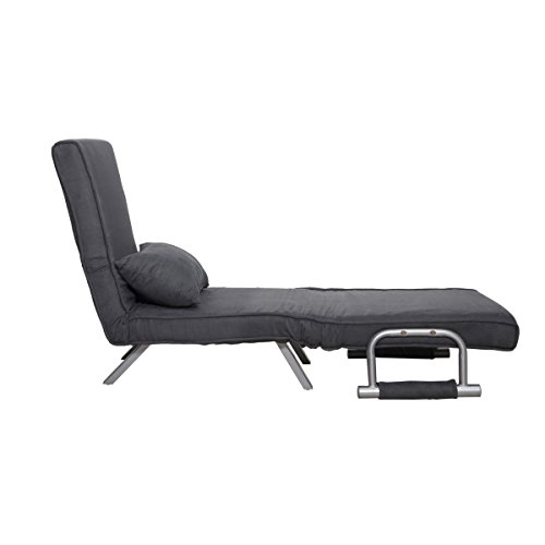 Folding Sleeper Flip Chair Convertible Sofa Bed Lounge Couch Chaise Pillow 5 Position - Thumbnail 4