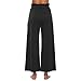 Litetao S Black 409124 (Women’s Casual Elastic Waist Cotton Trouser Cropped Wide Leg Pants with Pockets)thumb 3