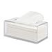 Sooyee Novelty Facial Tissue Dispenser Box Cover Holder Modern Clear Acrylic Rectangle Napkin Organizer for Bathroom, Kitchen and Office Room