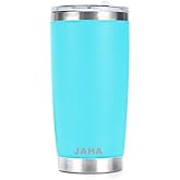 JAHA Stainless Steel Rambler 20 oz Vacuum Insulated Coffee Travel Mug With Magnetic Lid, Tumbler Cup (Cyan Blue), JH001