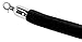 Black or Red Barrier Rope Crowd Control Stanchion Queue Velvet Rope with Hardware Barrier Rope (Black Rope with Silver Hardware)